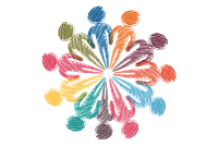 Auf dem Bild sieht man gezeichnete Personen die bunt sind.