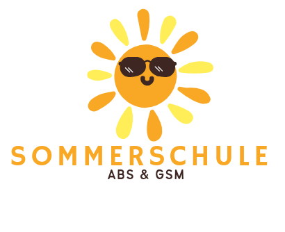 Auf der Bild sieht man ein Logo mit der Überschrift: Sommerschule ABS und GSM.
